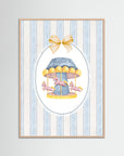 Merry-Go-Round Art Print | Children's Room & Nursery Wall Art Rose Wood