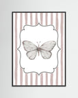 Butterfly Art Print | Children's Room & Nursery Wall Art Black Wood
