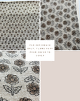 **FLAWED** Vera Floral Block Printed Pillow Cover | Brown