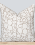 **FLAWED** Luana Floral Block Printed Pillow Cover | Beige/Brown