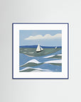 Rough Sea by Little Dean Blue Wood White
