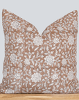 Greta Block Printed Pillow Cover | Brown 20'' x 20'' Pillow Cover Only