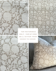 ** ARTISAN VARIATION ** Luana Floral Block Printed Pillow Cover | Beige/Brown