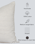 Fina Striped Pillow Cover | Cream, Black