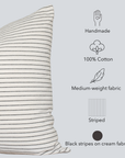 Fina Striped Pillow Cover | Cream, Black