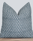 Luna Floral Block Printed Pillow Cover | Blue/Teal Green