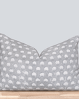 Augustine Floral Block Printed Pillow Cover | Grey | Lumbar