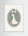 Goose Illustration | Children's Room Decor White Wood