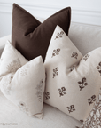 Ella Floral Block Printed Pillow Cover | Lumbar