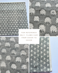 **FLAWED** Augustine Floral Block Printed Pillow Cover | Grey
