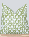 **FLAWED** Irving Floral Block Printed Pillow Cover | Green