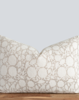 ** ARTISAN VARIATION ** Luana Floral Block Printed Pillow Cover | Beige/Brown | Lumbar