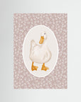 Duck Pink Botanical Art Print | Children's Room & Nursery Wall Art No Frame