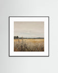 Neutral Field Landscape Art Print Black Wood White