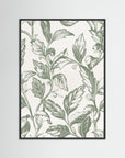 Botanical Green Leaves Art | Nursery & Kids Room Wall Art Black Wood