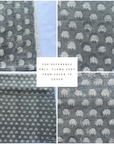 **FLAWED** Augustine Floral Block Printed Pillow Cover | Grey