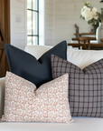 Seville Floral Block Printed Pillow Cover | Terracotta | Lumbar