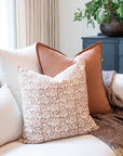 Seville Floral Block Printed Pillow Cover | Terracotta