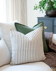 Córdoba Striped Hand Block Printed Pillow Cover | Black