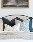 Chloe Floral Block Printed Pillow Cover | Blue