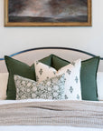 ** ARTISAN VARIATION ** Jardim Floral Block Printed Pillow Cover | Olive Green | Lumbar