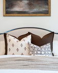 Mia Floral Block Printed Pillow Cover | Brown