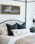 **FLAWED** Devi Floral Block Printed Pillow Cover | Teal Green/Blue | Lumbar