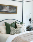 **FLAWED** Jardim Floral Block Printed Pillow Cover | Olive Green | Lumbar