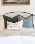 Luna Floral Block Printed Pillow Cover | Blue/Teal Green