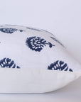 Dover Floral Block Printed Pillow Cover | Blue
