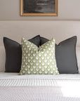 **FLAWED** Irving Floral Block Printed Pillow Cover | Green