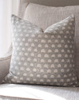 ** ARTISAN VARIATION ** Augustine Floral Block Printed Pillow Cover | Grey