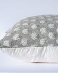 Augustine Floral Block Printed Pillow Cover | Grey
