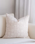 ** ARTISAN VARIATION ** Luana Floral Block Printed Pillow Cover | Blush