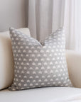 Augustine Floral Block Printed Pillow Cover | Grey