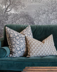 Rhea Floral Block Printed Pillow Cover | Mustard | Lumbar