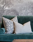 **FLAWED** Mori Floral Block Printed Pillow Cover | Sage Green | Lumbar