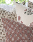 ** ARTISAN VARIATION ** Vera Floral Block Printed Pillow Cover | Brown