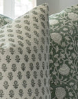 **FLAWED** Mori Block Printed Pillow Cover | Sage Green