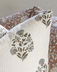 Greta Block Printed Pillow Cover | Brown