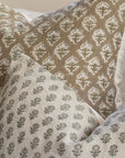 Rhea Floral Block Printed Pillow Cover | Mustard