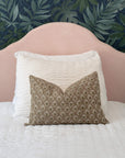 Rhea Floral Block Printed Pillow Cover | Mustard | Lumbar