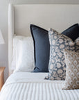 Rhea Floral Block Printed Pillow Cover | Mustard | Lumbar