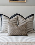 Rhea Floral Block Printed Pillow Cover | Mustard | Lumbar