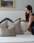 **FLAWED** Mori Block Printed Pillow Cover | Sage Green