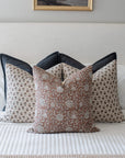 Greta Block Printed Pillow Cover | Brown