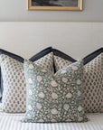 Mori Block Printed Pillow Cover | Sage Green