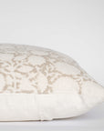 Luana Floral Block Printed Pillow Cover | Beige/Brown