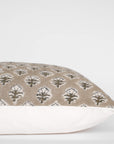 Rhea Floral Block Printed Pillow Cover | Mustard | Lumbar