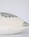 Capri Floral Block Printed Pillow Cover | Blue